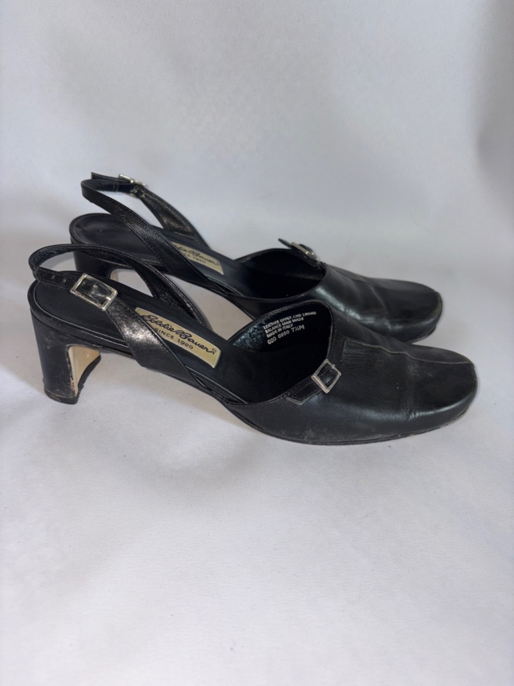 Eddie Bauer Black Heeled Sandals Size‎ 7.5